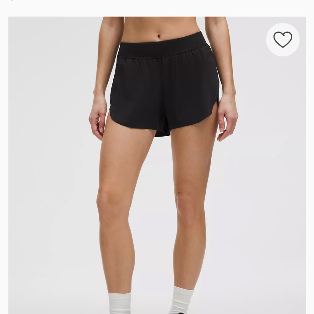 lululemon Fast and Free High-Rise Classic-Fit Split Short 3" black (worn once)